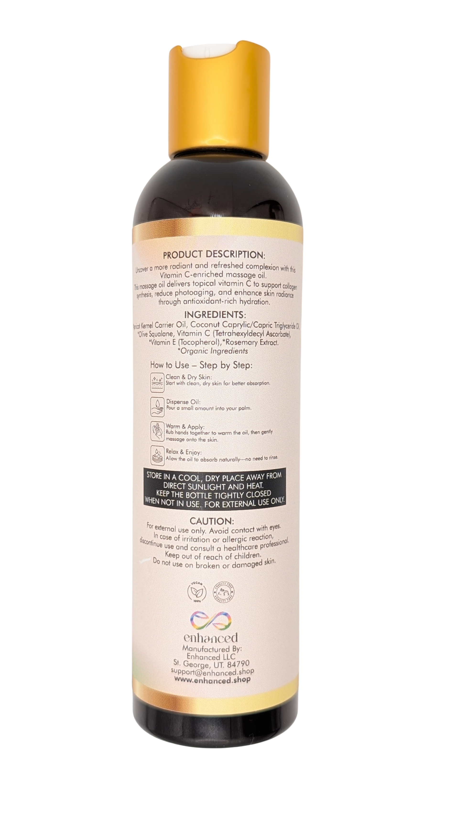 Enhanced Vitamin C Massage Oil - Apricot Back